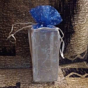 $4 Add-on Silver & Blue Starry Gift Bag - Drawstring Top